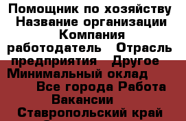 Помощник по хозяйству › Название организации ­ Компания-работодатель › Отрасль предприятия ­ Другое › Минимальный оклад ­ 30 000 - Все города Работа » Вакансии   . Ставропольский край,Ставрополь г.